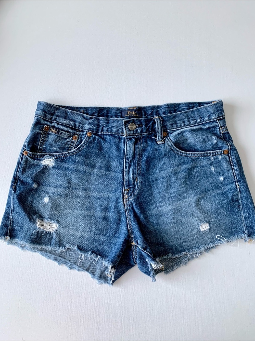 Polo by Ralph Lauren Women’s Blue Distressed Denim Jean Shorts women’s size 30